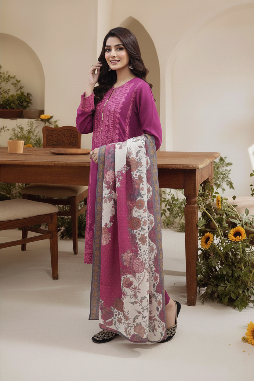 Embroidery 3 Pieces Khaddar