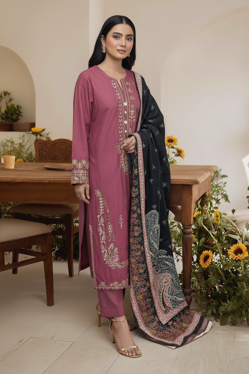 Embroidery 3 Pieces Khaddar