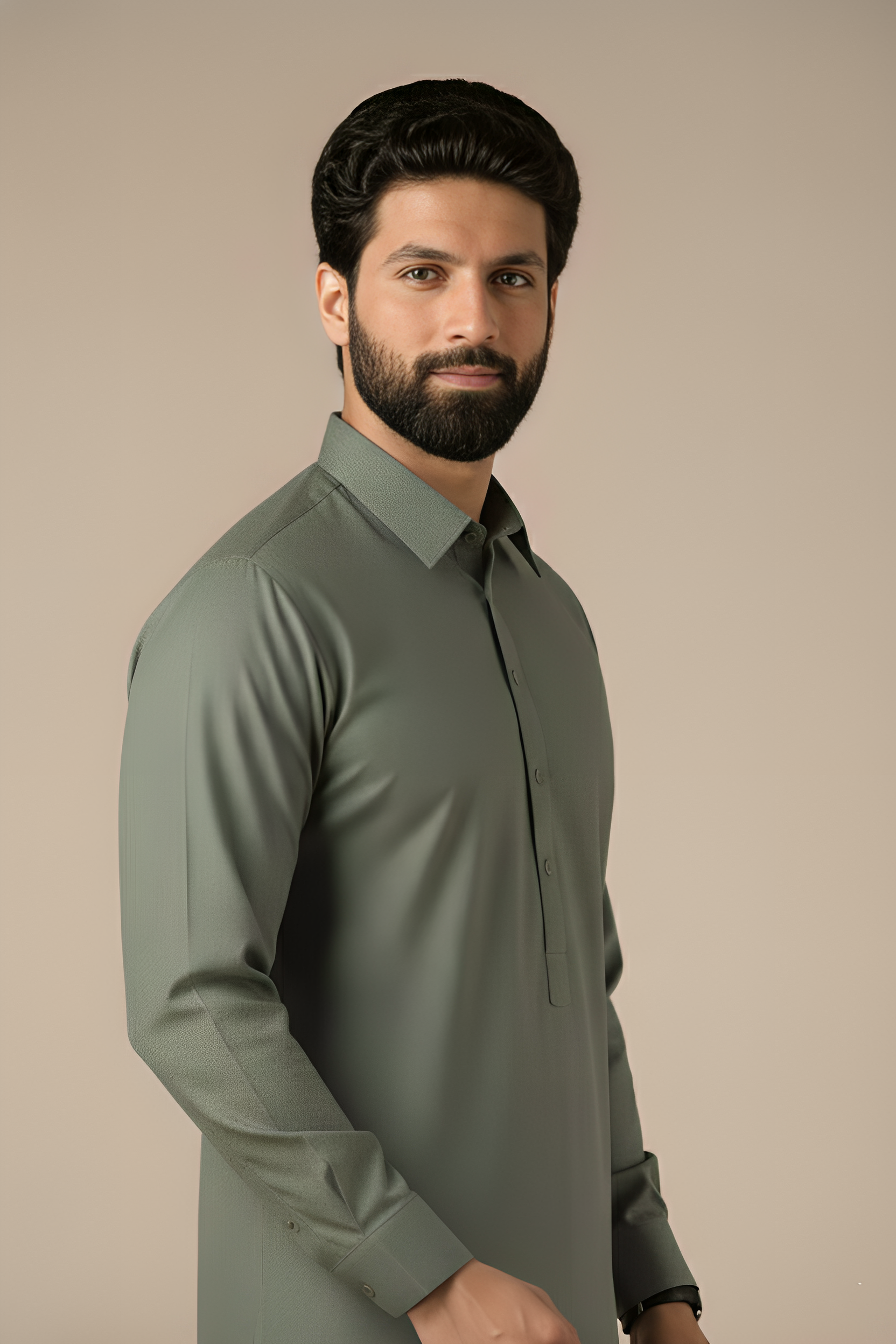 Gold Medal Style- Dark Grey Kameez Shalwar