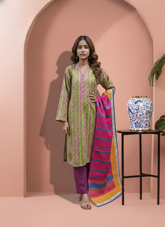 Printed 3 Pieces Khaddar