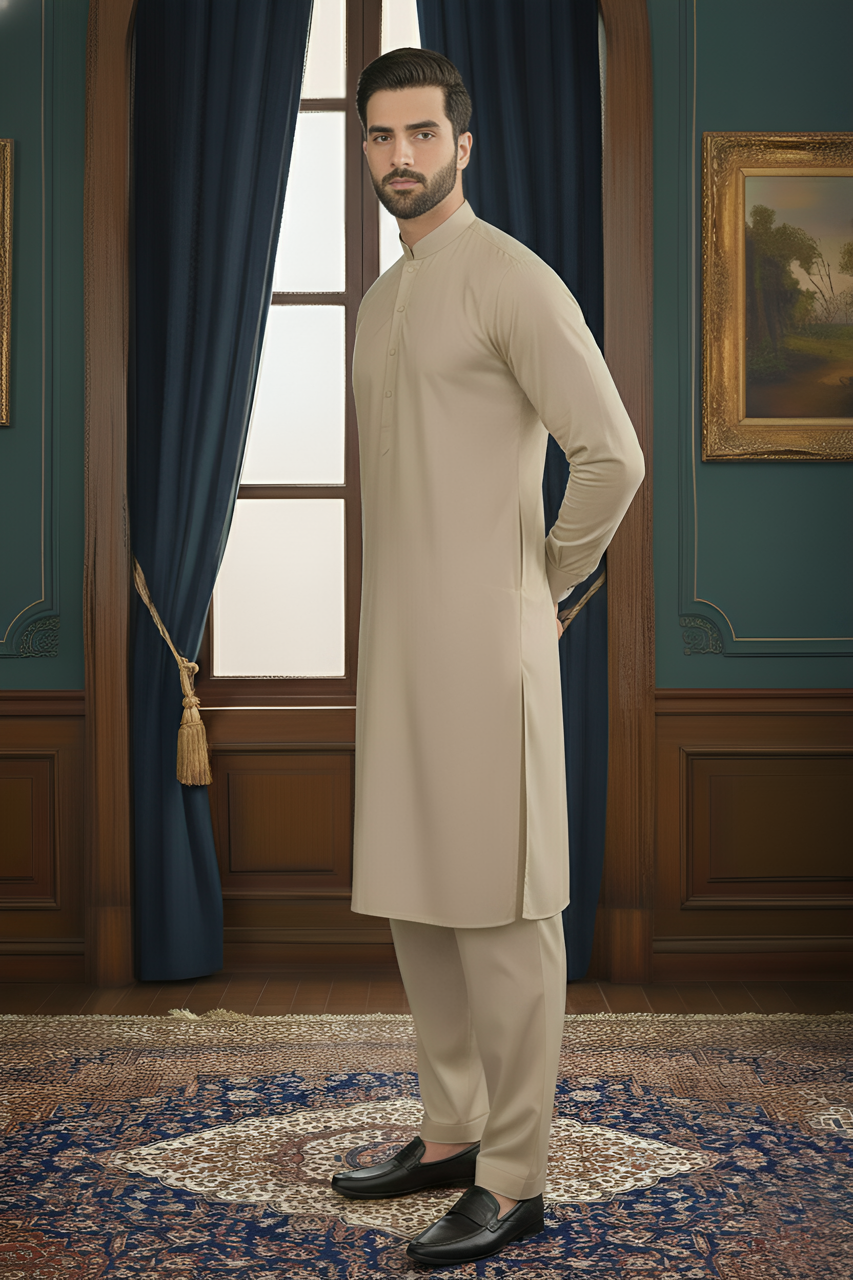 Inspiration- L Brown Kameez Shalwar