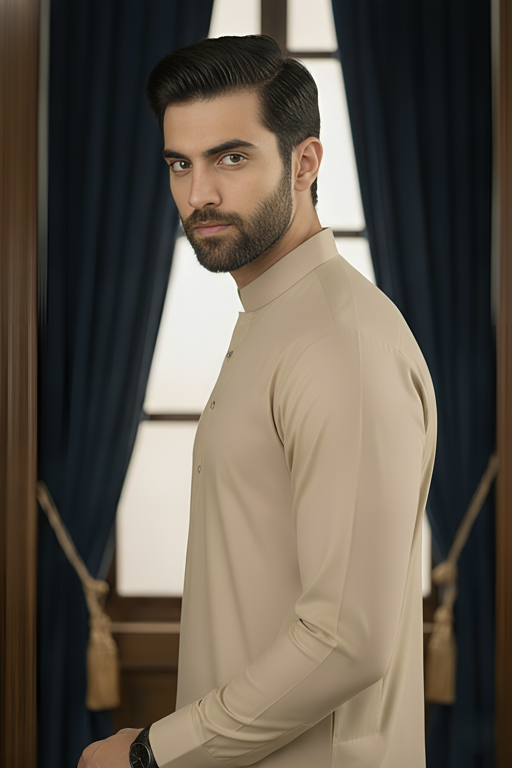 Inspiration-Khaki Kameez Shalwar