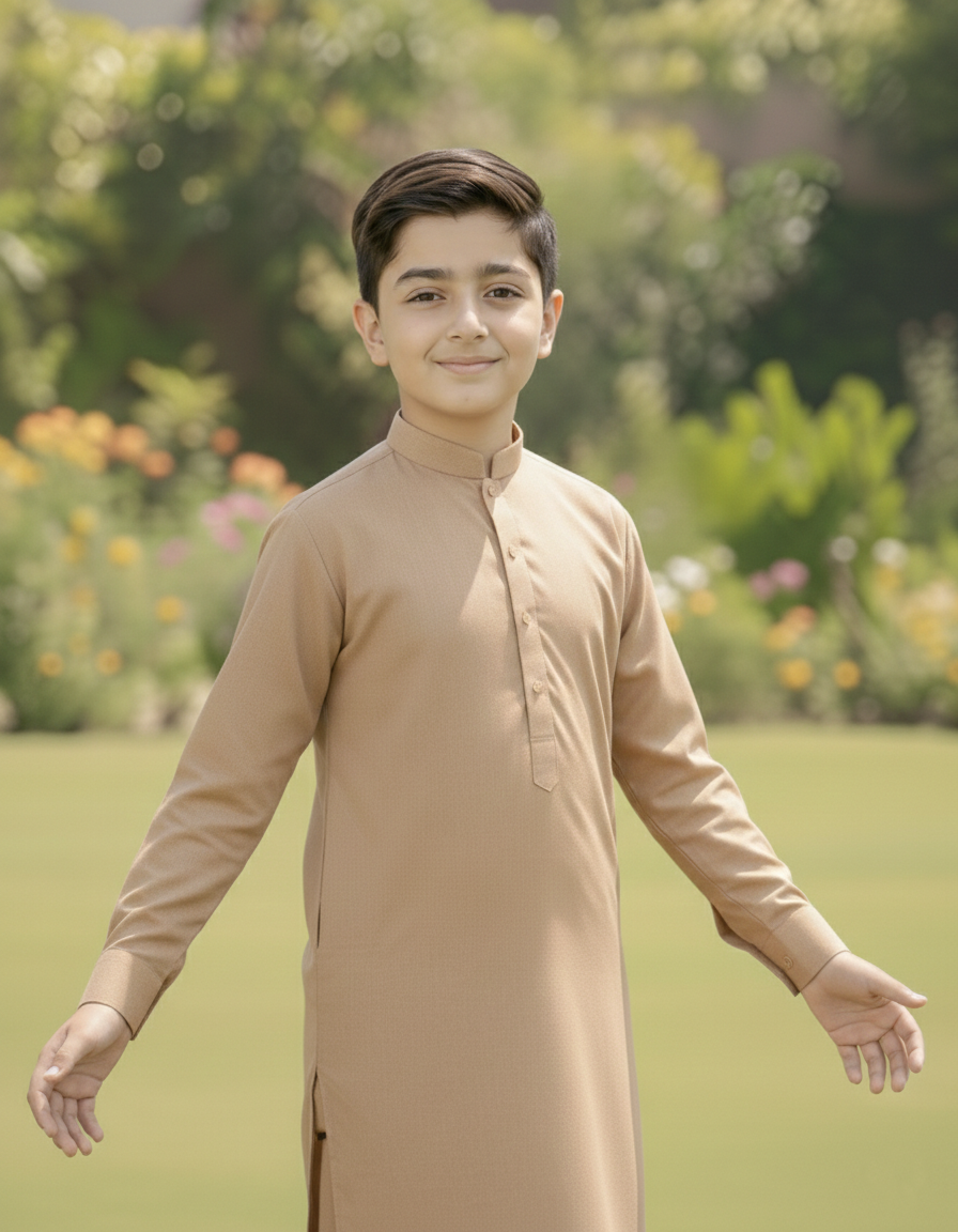 Comfort - Boy Light Brown Kameez Shalwar
