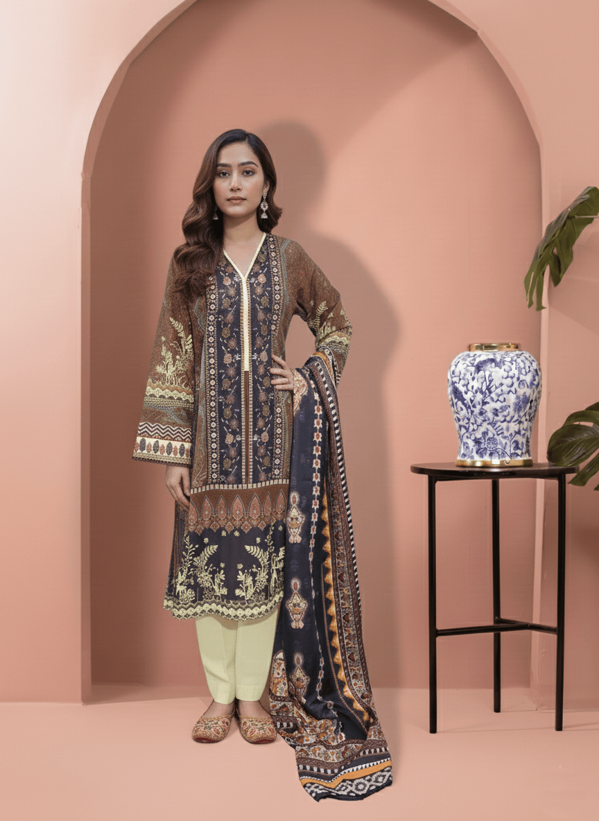 Printed 3 Pieces Khaddar