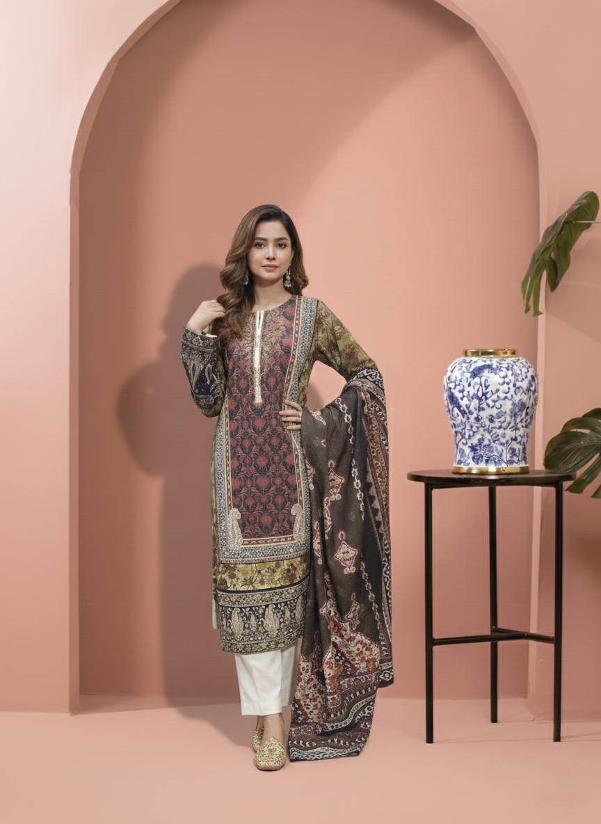 Printed 3 Pieces Khaddar