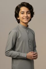 Boys Classic Grey Shalwar Kameez