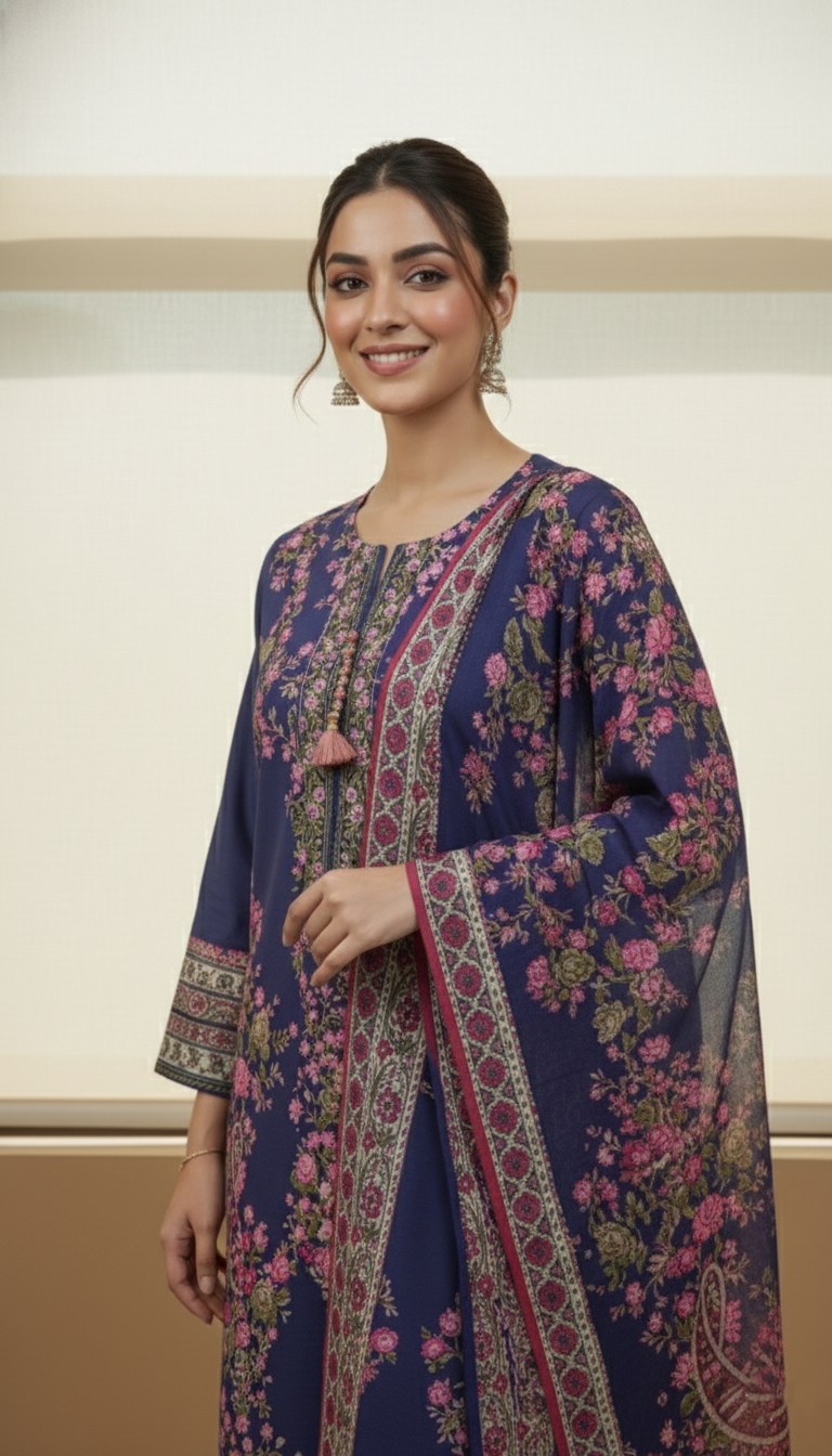 Embroidered 3 Pieces Cotton