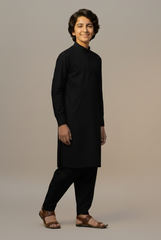 Boys Classic Black Shalwar Kameez
