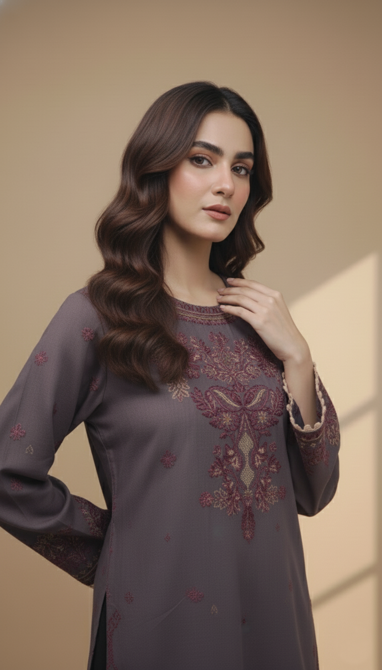 Embroidered 3 Pieces Khaddar