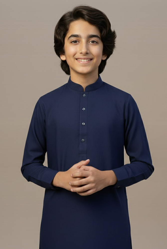 Boys Classic Navy Shalwar Kameez