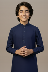 Boys Classic Navy Shalwar Kameez