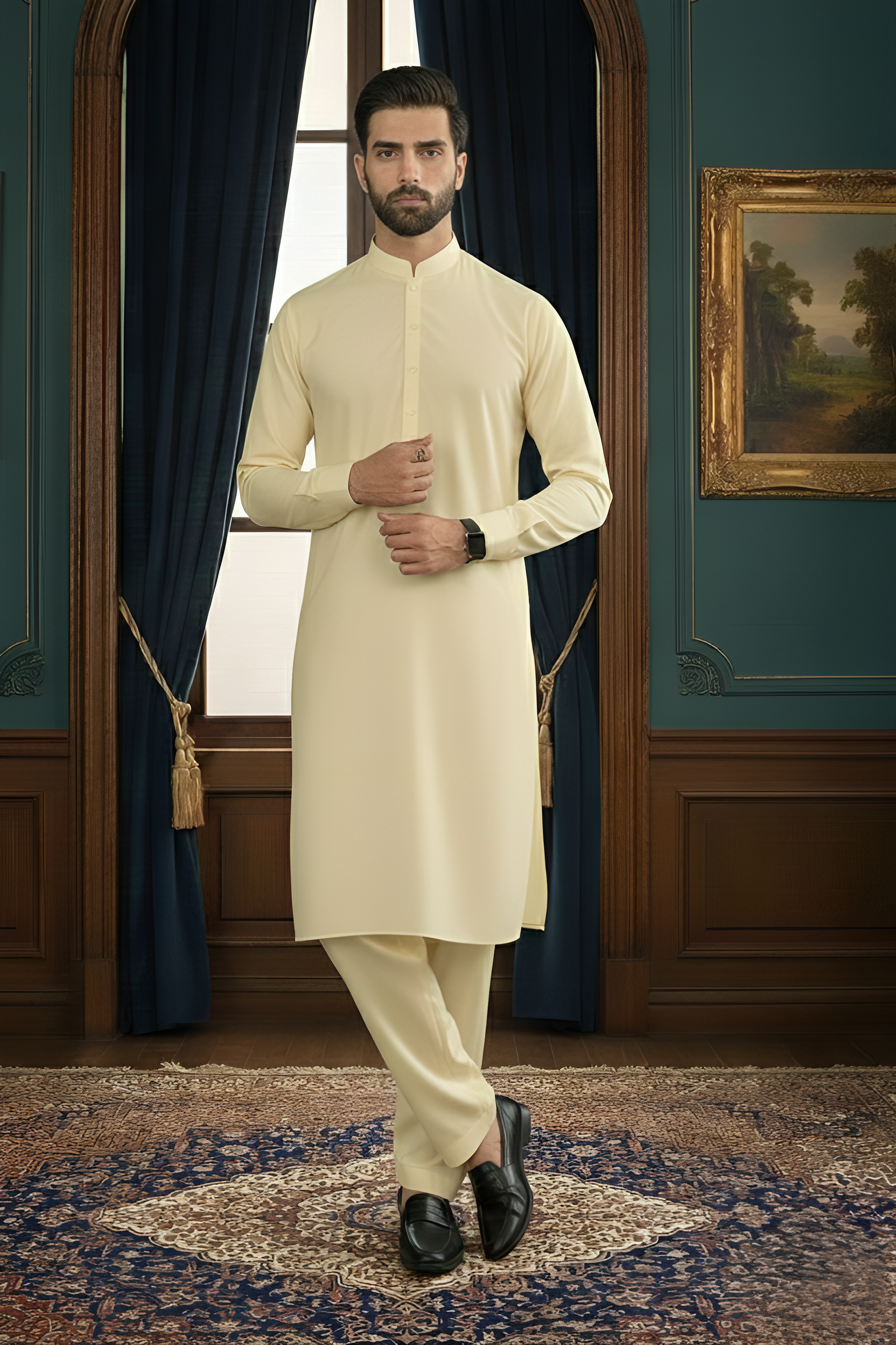 Inspiration-Camel Kameez Shalwar