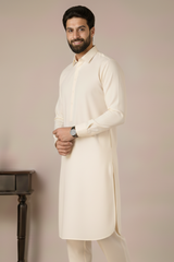 Gold Medal Style- Off White Kameez Shalwar