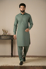 Gold Medal Style- Olive Kameez Shalwar