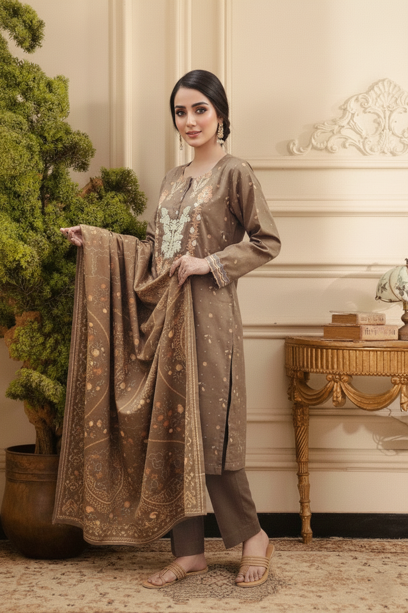 Embroidery 3 Pieces Lawn