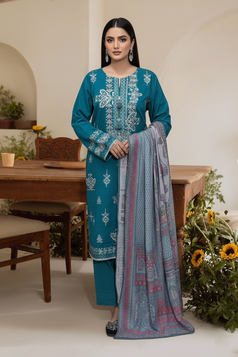Embroidery 3 Pieces Khaddar