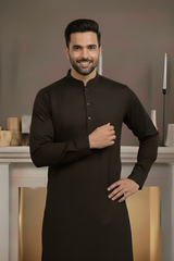 Vintage-Charcoal Kameez Shalwar