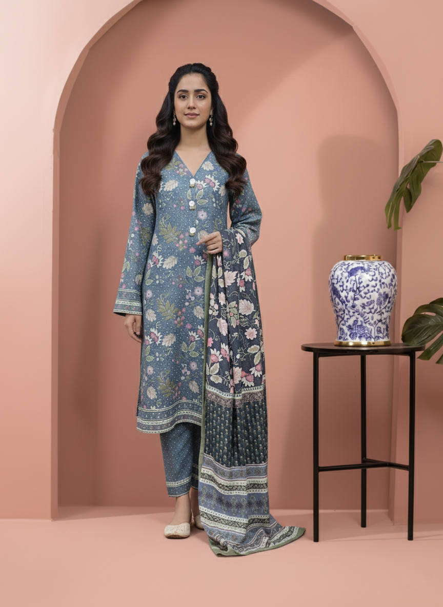 Printed 3 Pieces Khaddar