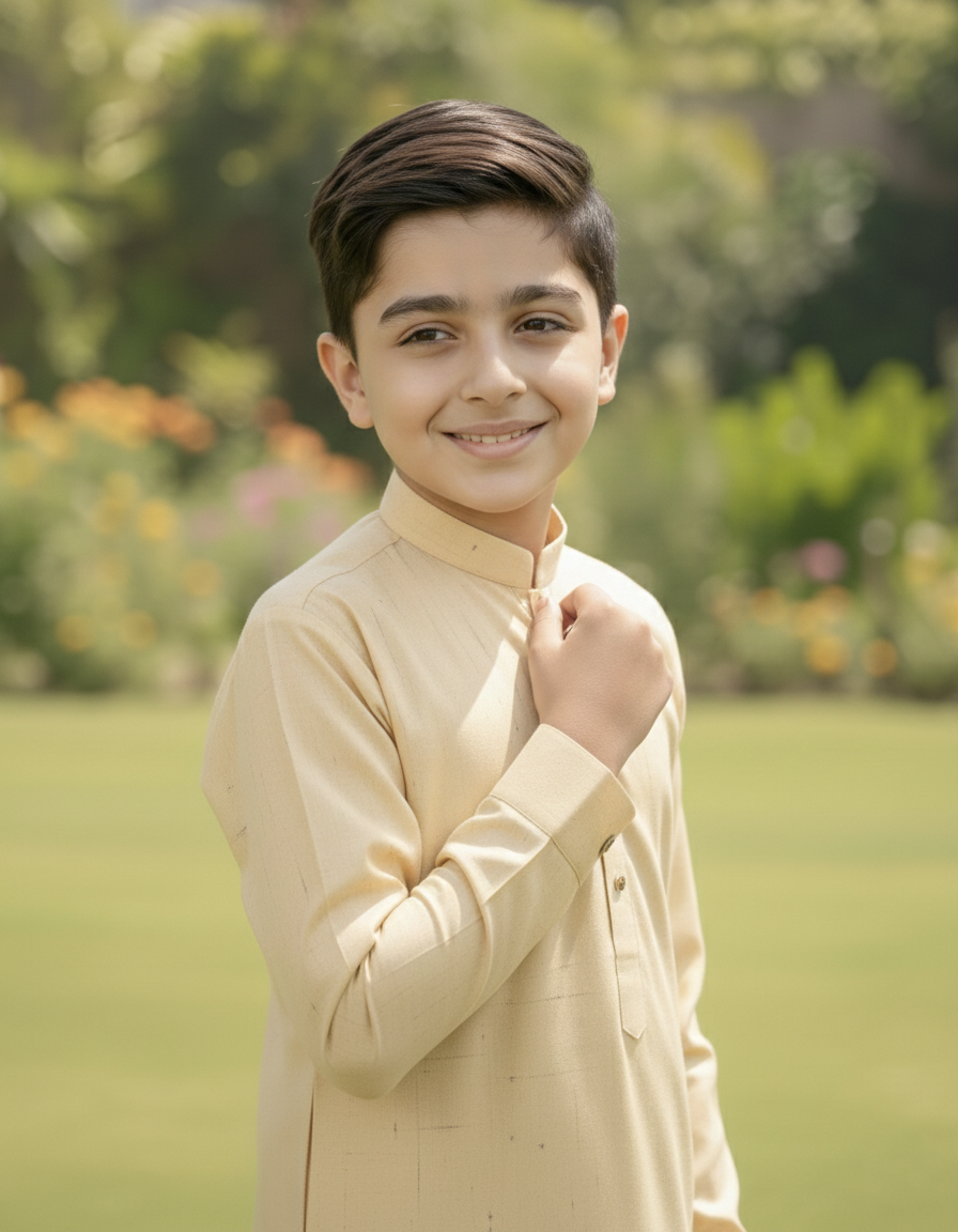 Comfort - Boy Light Mustard Kameez Shalwar