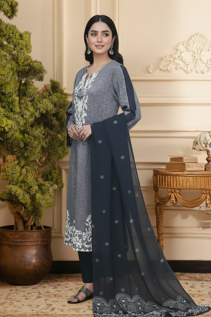 Embroidery 3 Pieces Lawn