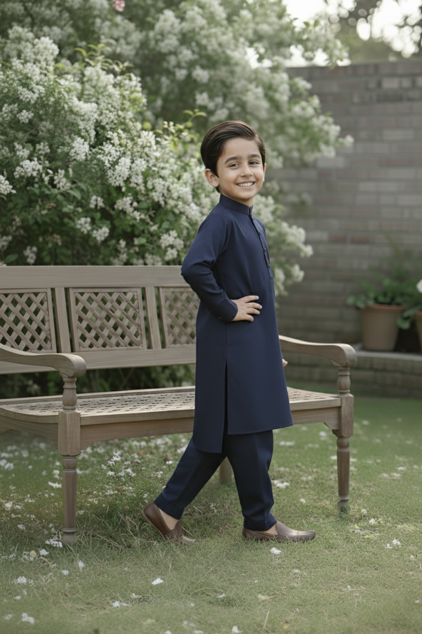 Sugarcan- Boy Navy Kameez Shalwar