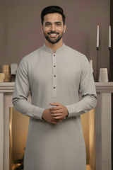 Vintage-Ash Grey Kameez Shalwar