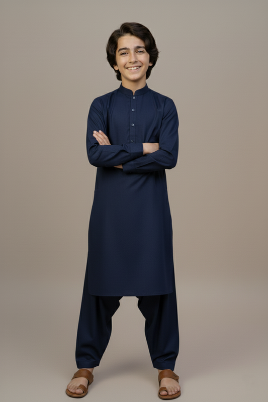 Boys Classic Navy Shalwar Kameez
