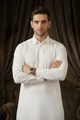 China Boski- White Kameez Shalwar
