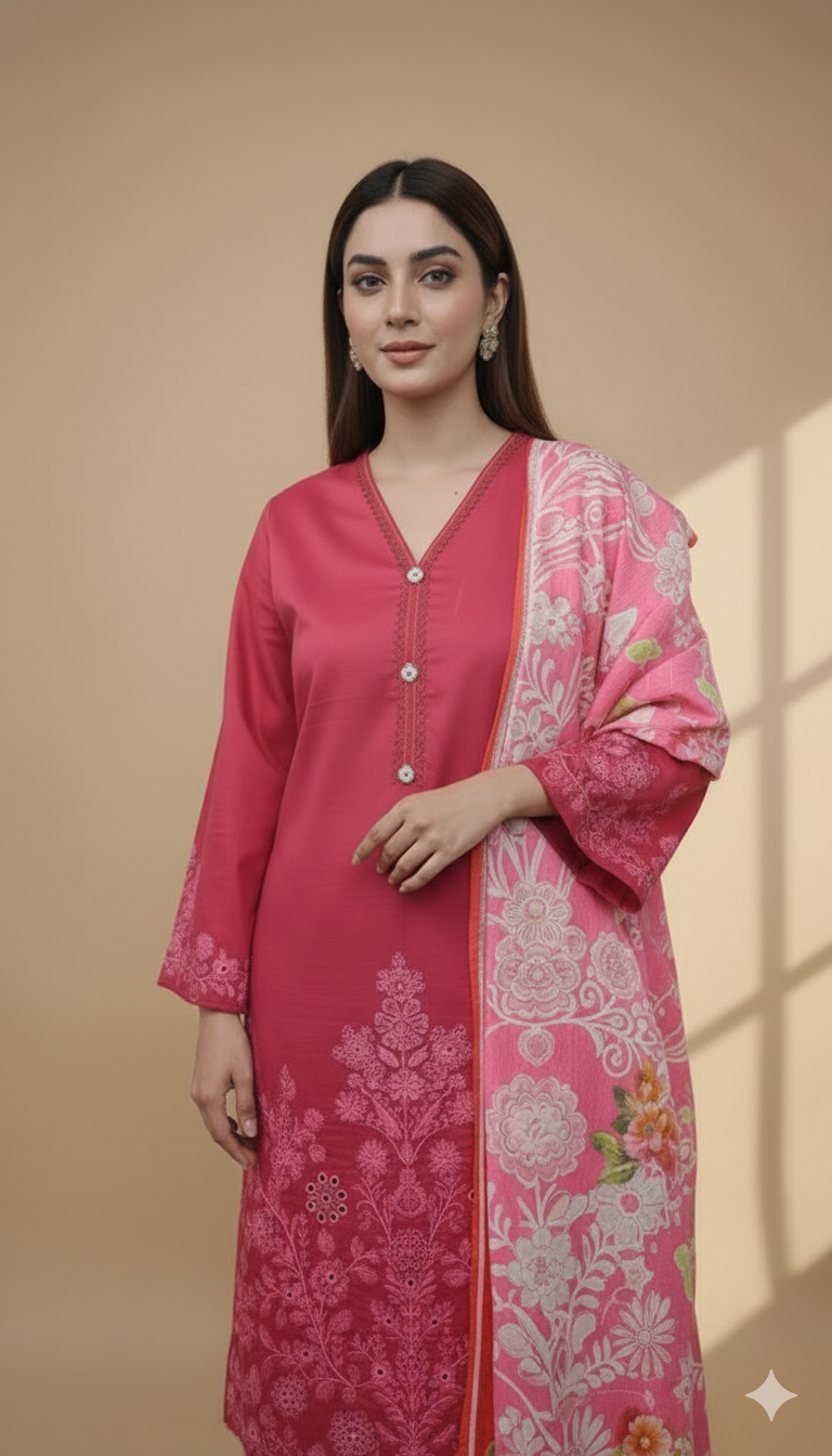 Embroidered 3 Pieces Cotton