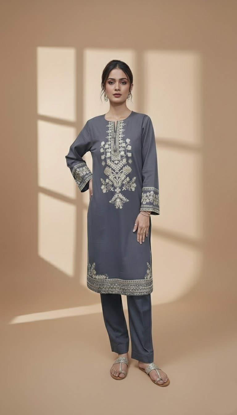 Embroidered 3 Pieces Khaddar