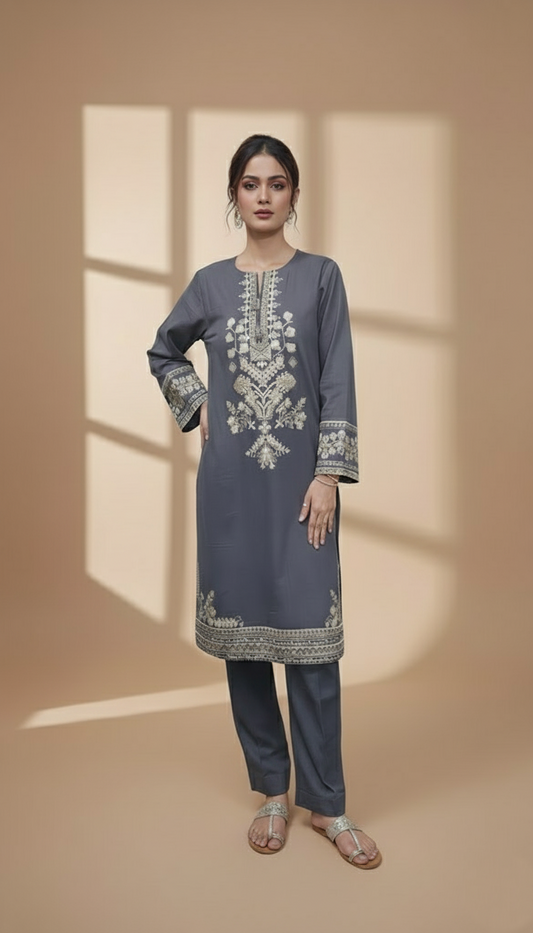 Embroidered 3 Pieces Khaddar