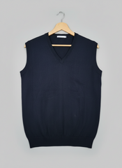 Men’s Classic V-Neck Knit Sweater Vest – Navy