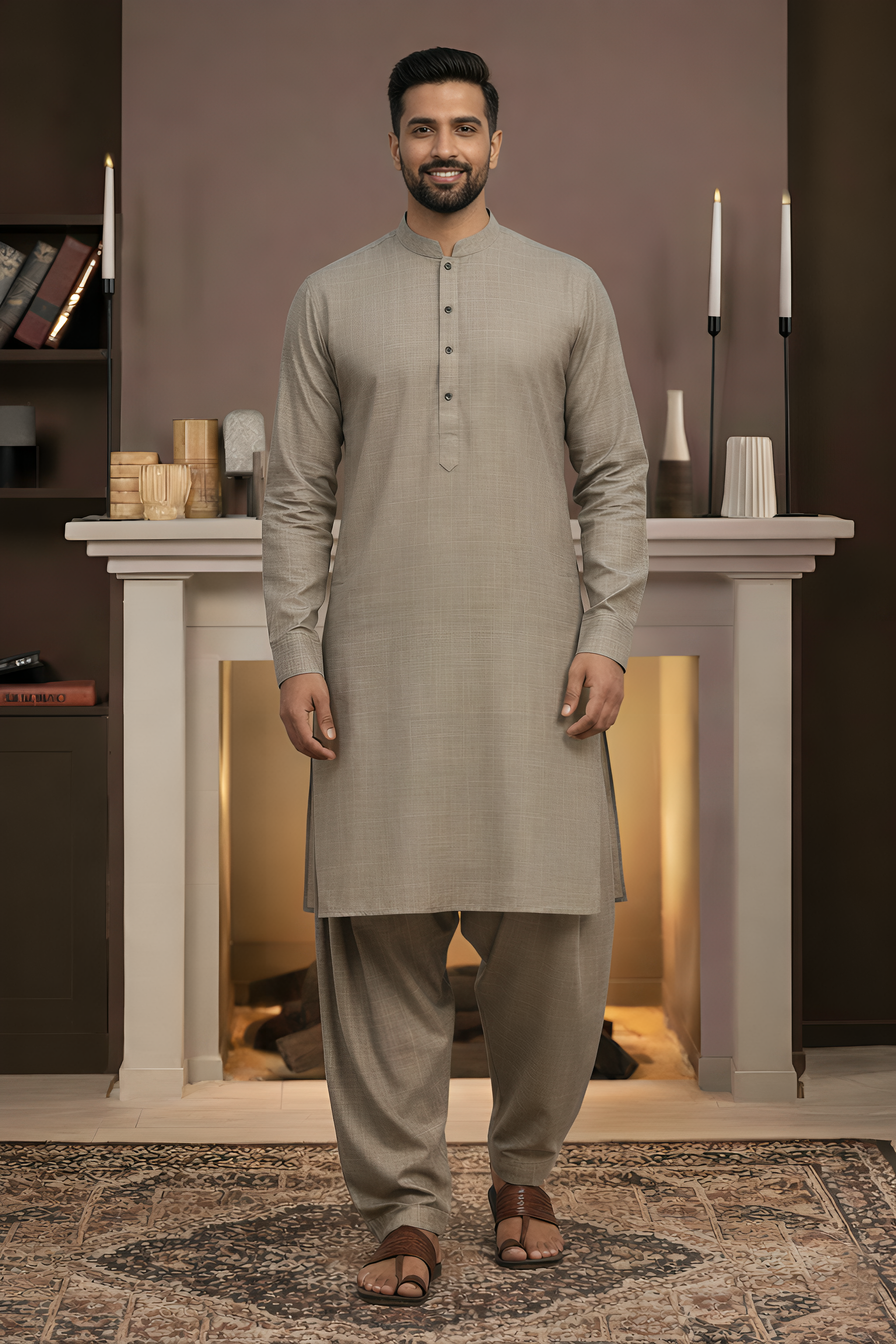 Vintage-Camel Kameez Shalwar