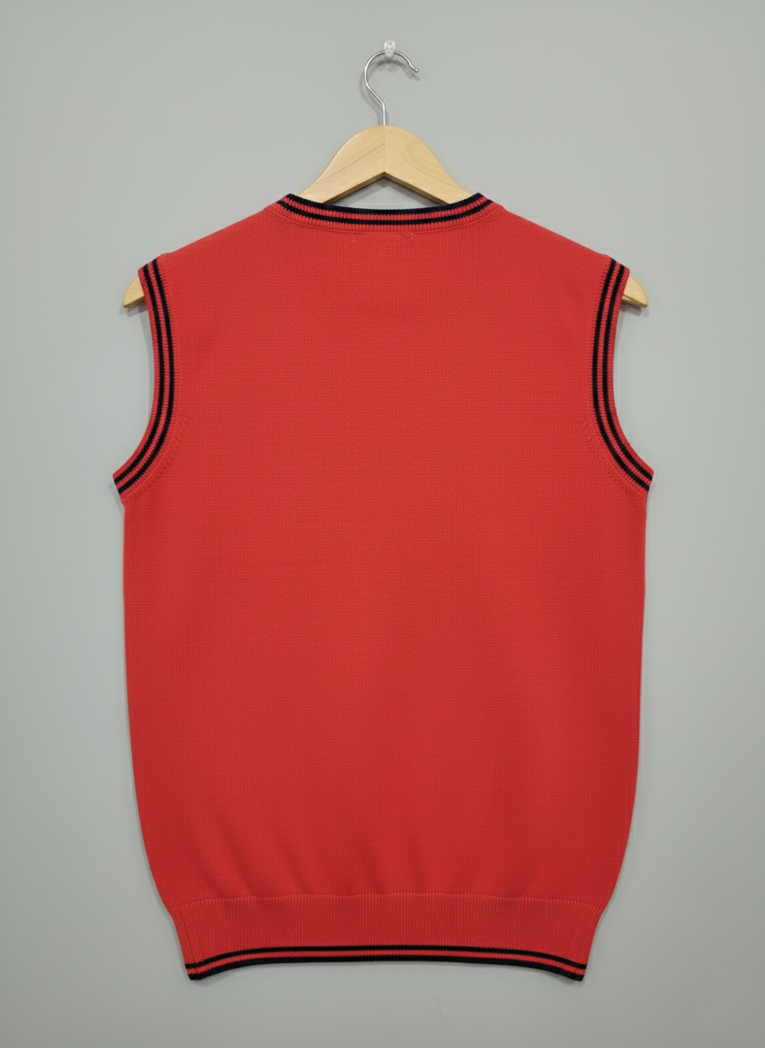 Sleeveless Cotton Sweater – Red