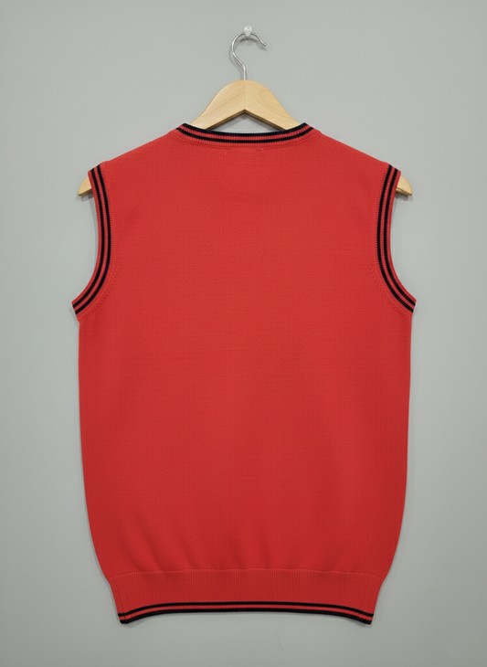 Sleeveless Cotton Sweater – Red