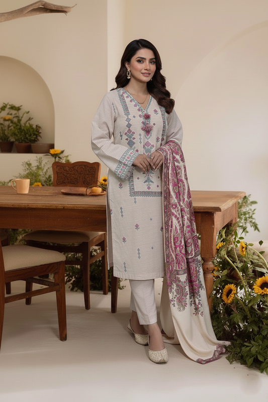 Embroidery 3 Pieces Khaddar