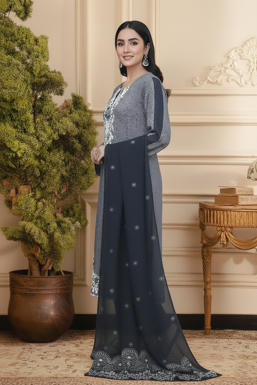 Embroidery 3 Pieces Lawn