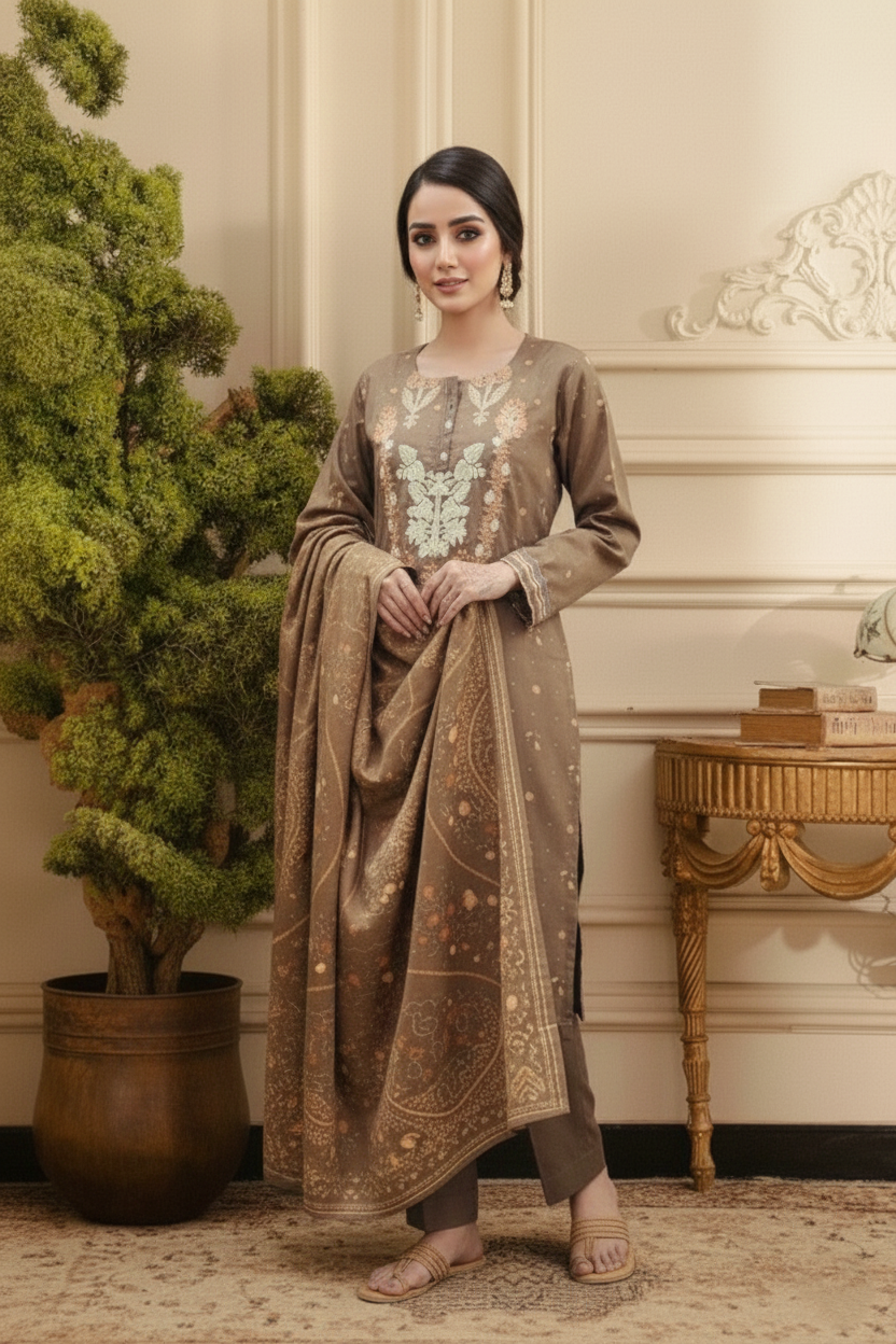 Embroidery 3 Pieces Lawn