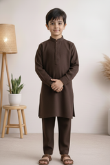 Gentle Men- Boy Brown Kameez Shalwar