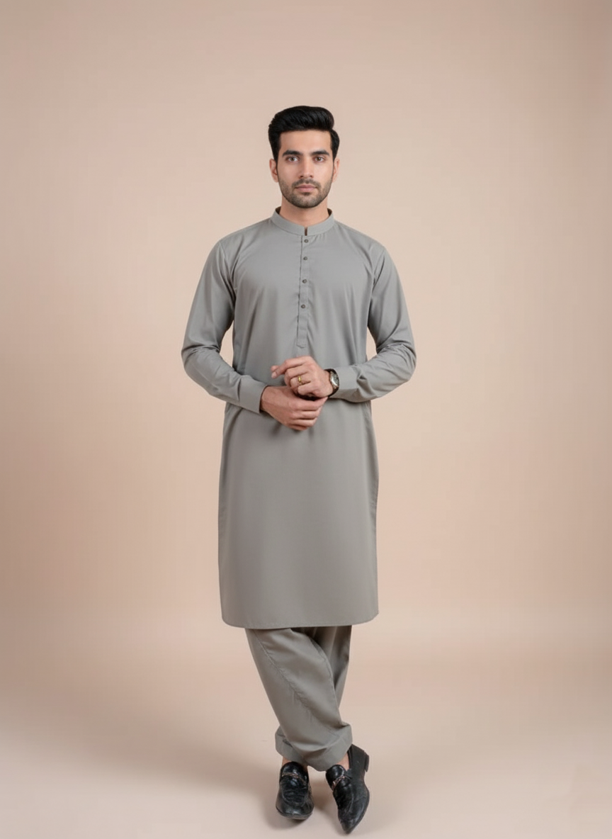 Men’s Classic Grey Shalwar Kameez