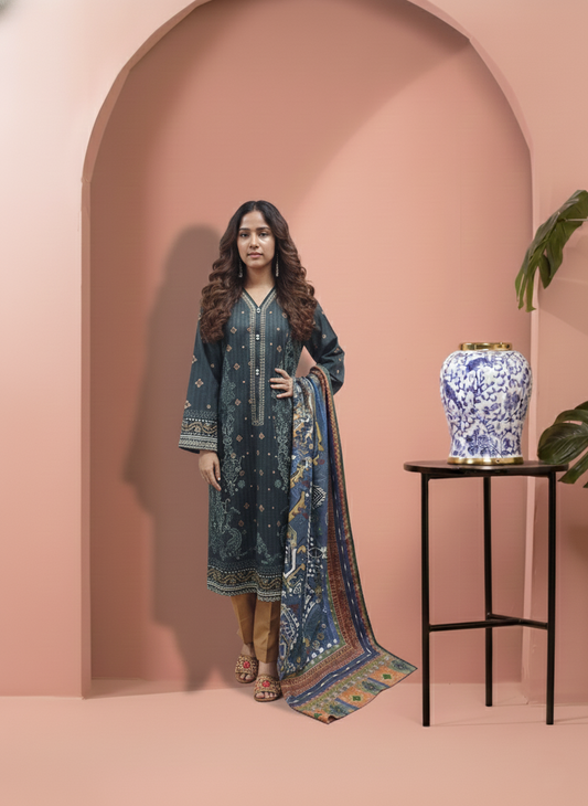 Printed 3 Pieces Khaddar