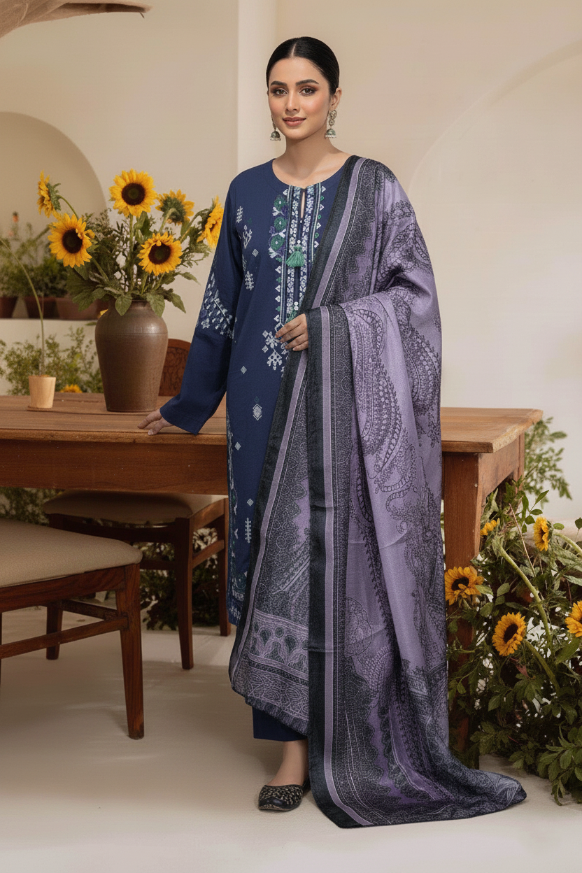 Embroidery 3 Pieces Khaddar