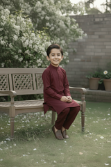 Sugarcan- Boy Dark Maroon Kameez Shalwar