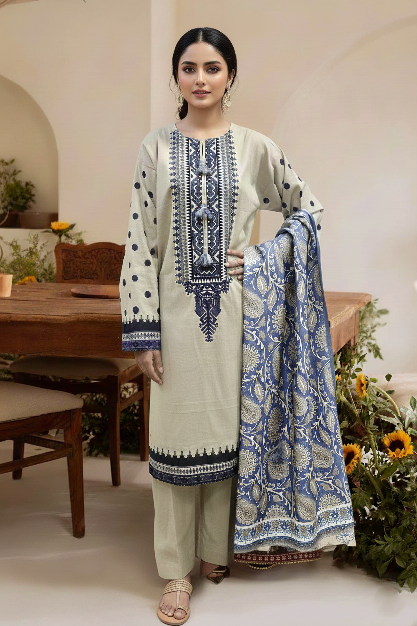 Embroidery 3 Pieces Khaddar
