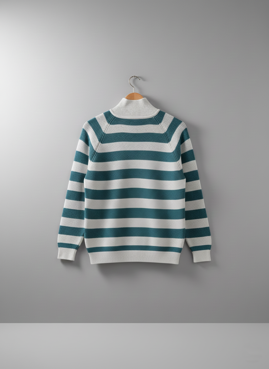 Striped Raglan Sweater – Green