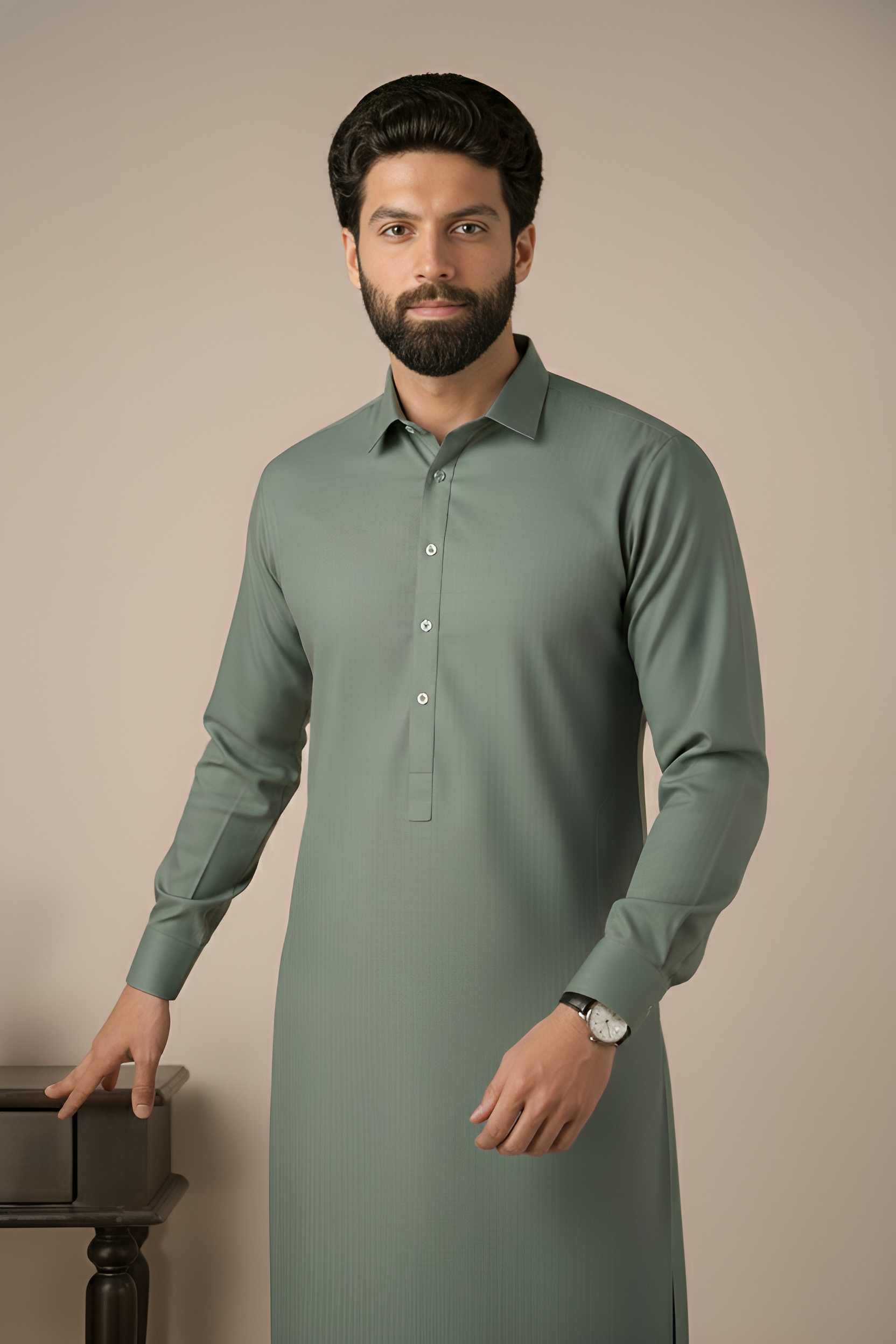 Gold Medal Style- Olive Kameez Shalwar