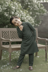Sugarcan- Boy Bottle Green Kameez Shalwar