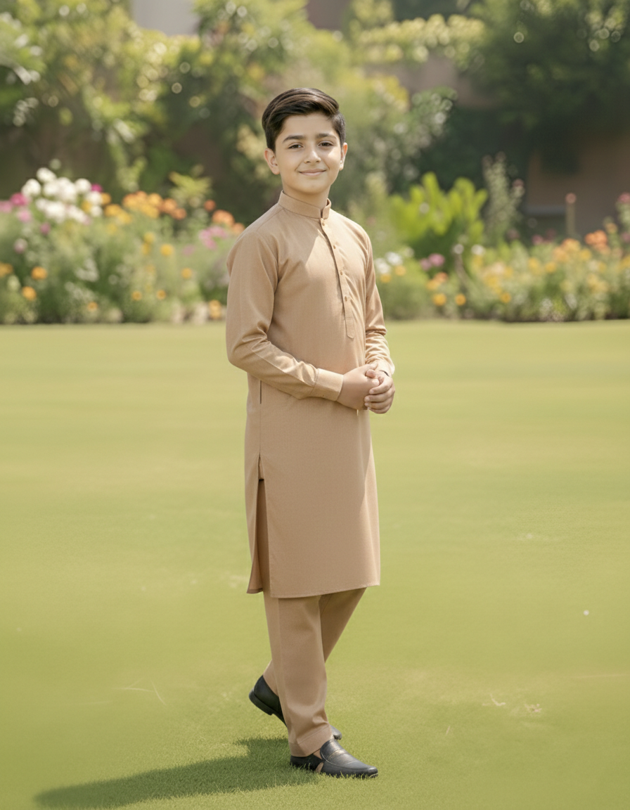 Comfort - Boy Light Brown Kameez Shalwar