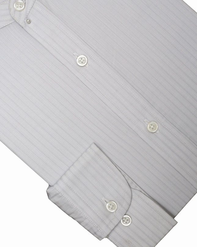 Men Casual Shirt Stripe Shirt Band Collar