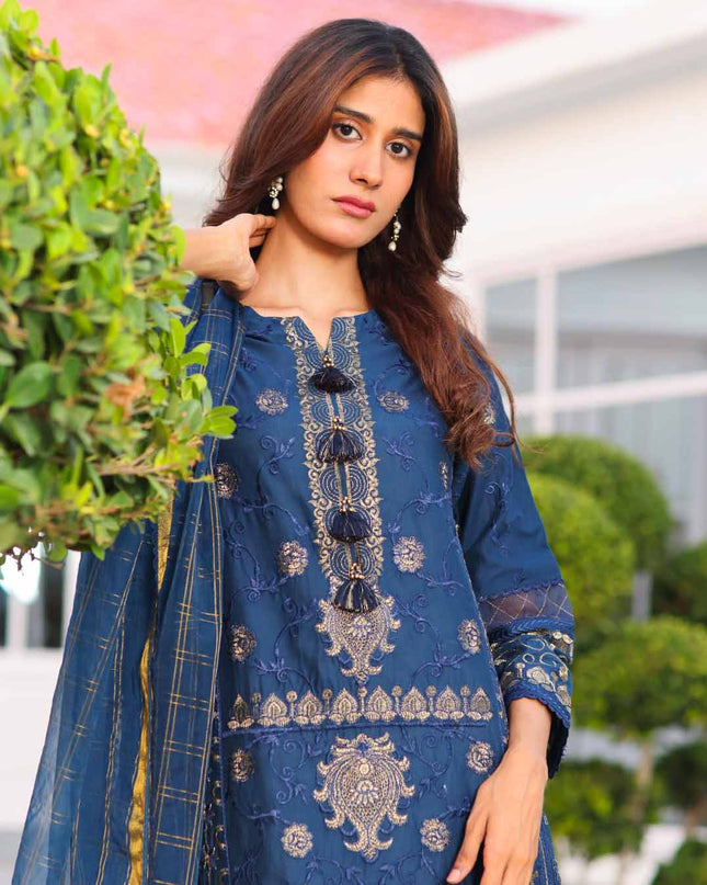Royal Azure 2-Piece Embroidered Set
